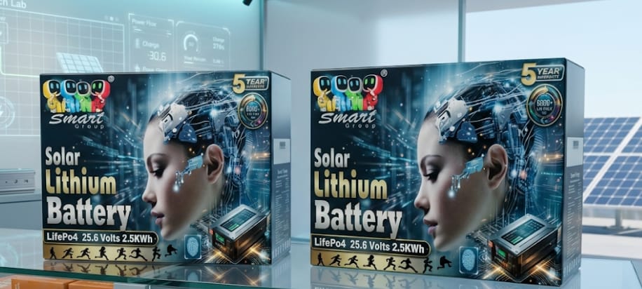 Smart Group Solar Lithium Battery pair with solar panel