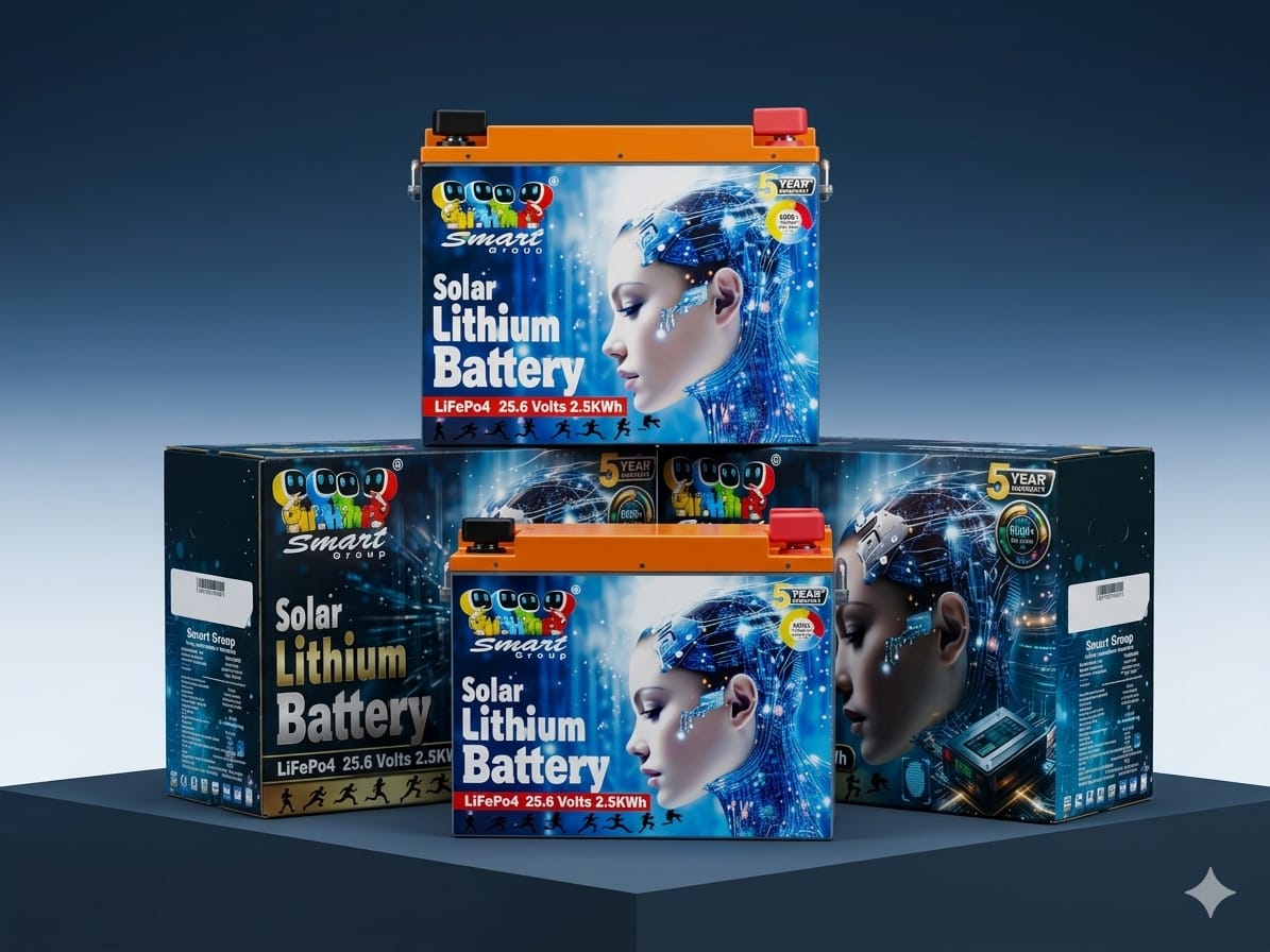Smart Group Solar Lithium Battery stage display